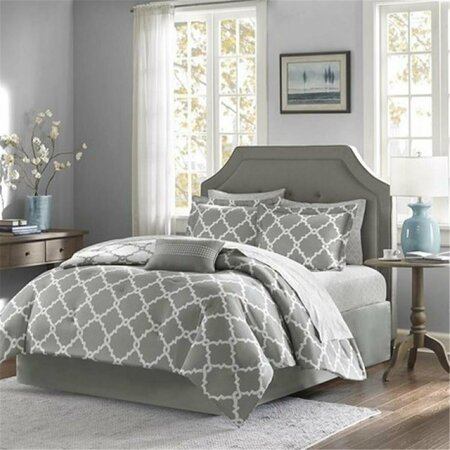 MADISON PARK ESSENTIALS Merritt Complete Bed And Sheet Set Full - Grey MPE10-085